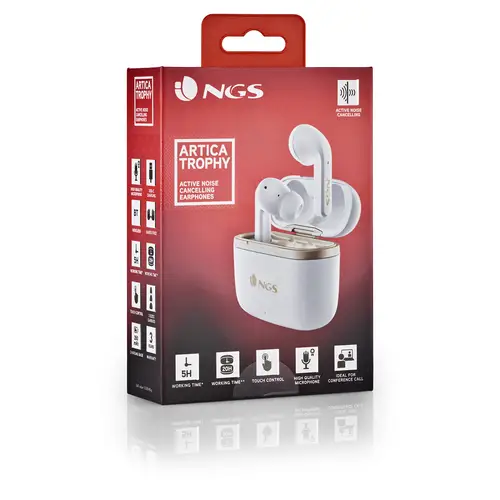 ARTICA TROPHY Auriculares Inalámbrico Dentro de oído Llamadas/Música USB Tipo C Bluetooth Oro, Blanco - Imagen 8