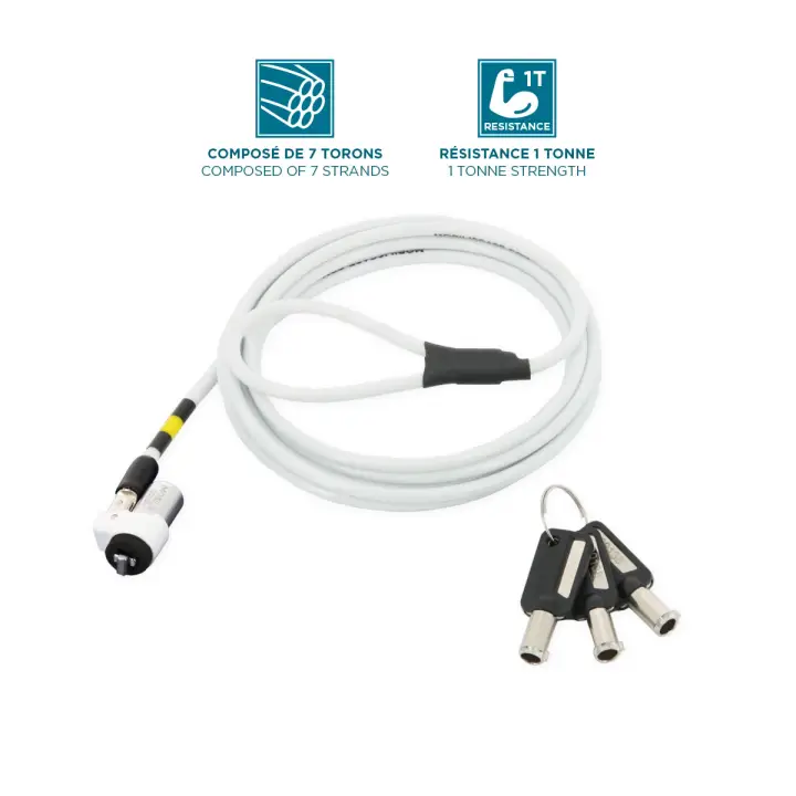001325 cable antirrobo Blanco 1,8 m