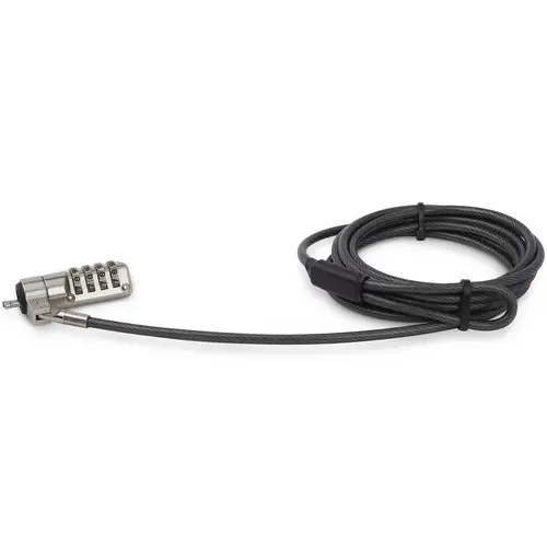 Cable con Candado de Seguridad con Clave para Ordenador Portátil - con Bisagra Giratoria - con Candado de Combinación de 4 Dígitos - Imagen 3