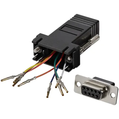 Adaptador Conversor Modular DB9 Serie a RJ45 Hembra a Hembra - Imagen 1