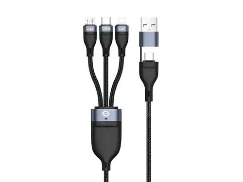 ETTA06B15 cable USB USB 2.0 1,5 m USB C USB C/Micro-USB B/Lightning Negro - Imagen 1