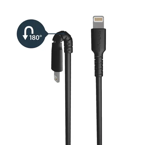 Cable Resistente USB-A a Lightning de 1 m Negro - Cable de Alimentación y Sincronización USB Tipo A a Lightning con Fibra de Aramida Robusta - Con Certificación MFi de Apple - iPad/iPhone 12 - Imagen 2