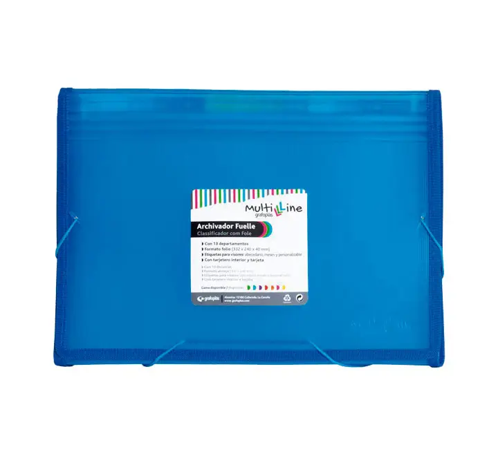 CARP. CLASIF GRAFOPLAS MULTILINE 13DIV PP Fº AZUL - Imagen 1