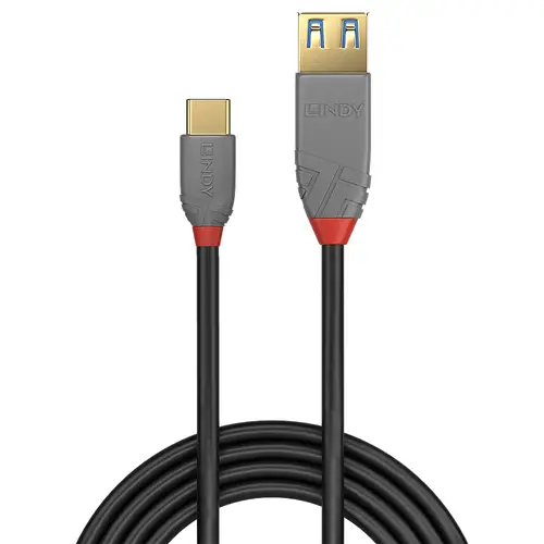 36895 cable USB USB 3.2 Gen 2 (3.1 Gen 2) 0,15 m USB C USB A Negro - Imagen 2