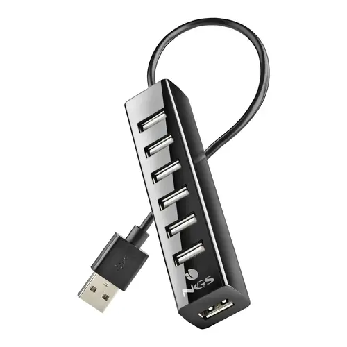 IHUB7 TINY USB 2.0 480 Mbit/s Negro - Imagen 2