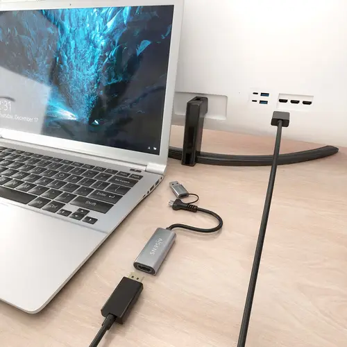Conversor Aluminio USB-A+USB-C A HDMI 1080P@60Hz, USB-A/M+USB-C/M-HDMI/H, Gris, 15cm - Imagen 6