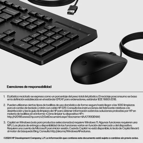 Combo de teclado y ratón con cable 225 - Imagen 3