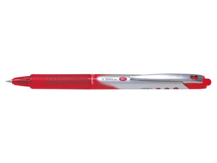 V-Ball RT 07 Bolígrafo retráctil con clip Rojo