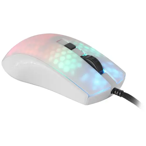 MMRW, Ratón Gaming RGB Chroma, Estructura Translúcida Ultra-ligera 58 g, 12800 DPI, Switches Mecánicos HUANO, Blanco - Imagen 6