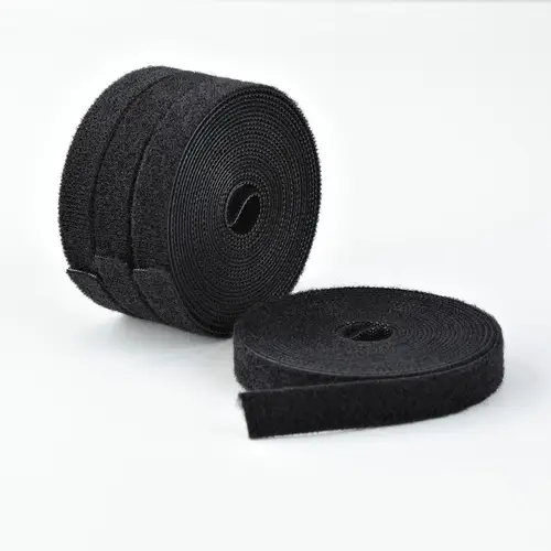 Paquete de 4 Bobinas de 4,6m de Bridas de Gancho y Bucle - 1,27cm de Ancho - Color Negro - Bridas Reutilizables - Bridas Sujetacables - Bridas Ajustables de Tela - De Cortar - A Granel - Imagen 1