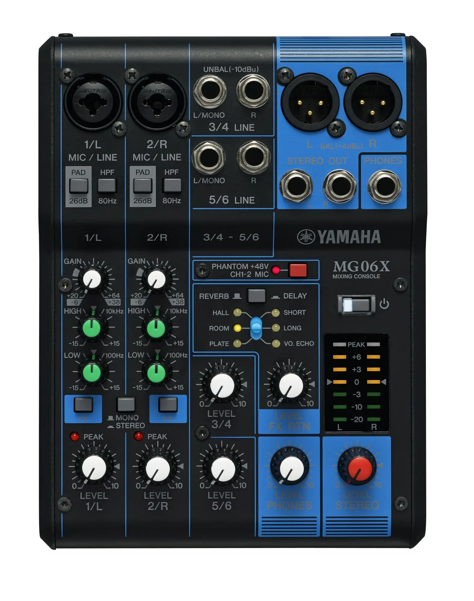MG06X mezclador DJ 6 canales Negro