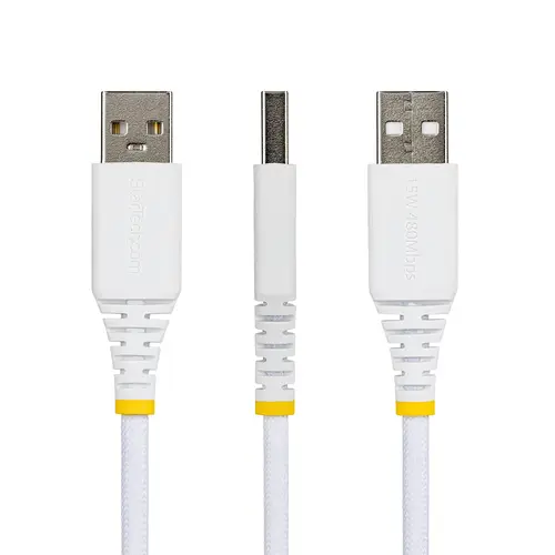 Cable Cargador USB-A a USB-C de 1m - 15W 3A - Cable USB a Tipo C de Carga Rápida Trenzado de Nailon - Recubrimiento de TPE - Blanco - Imagen 4