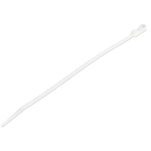 Bridas sujetacables de 20cm con perforación de montaje - 4 mm de ancho, para grupo de cables de 52 mm, soportan 22 kg de tensión, de Nylon 66, UL, paquete de 100 - Imagen 1