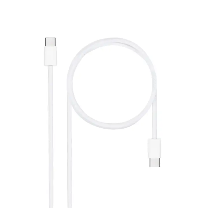 Cable USB-C 2.0 60W 3A, USB-C/M-USB-C/M, Blanco, 1 m