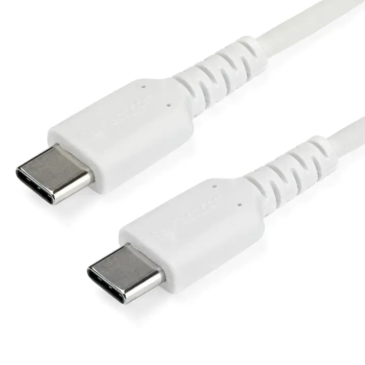 Cable de 1m de Carga USB C - de Carga Rápida y Sincronización USB 2.0 Tipo C a USB C para Portátiles - Revestimiento TPE de Fibra de Aramida M/M 60W Blanco - iPad Pro Surface - Imagen 7
