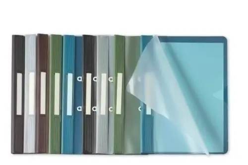 DOSSIER FASTENER PARDO Fº TARJ. AZUL - Pack de 10 unidades