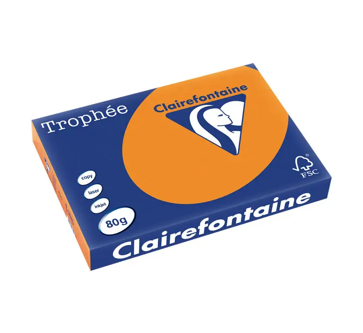 PAQ. 500H PAP. TROPHEE CLF FLUOR A3 80G NARANJA