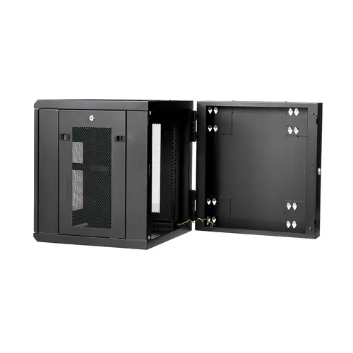 Armario Rack de Pared para Servidores 12U 19" 4 Columnas y Estante 1U - Rack de Servidores de Montaje en Pared con Bisagra - Rack Ventilado para Equipo de Red - Imagen 5