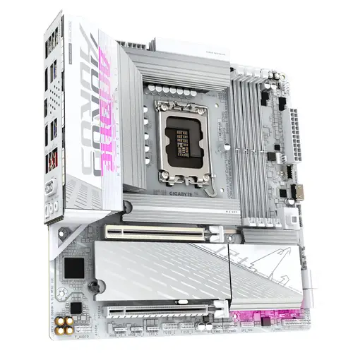 B860M AORUS ELITE WF6E ICE Placa base - CPUs Intel Core Ultra, VRM de 12+1+2+1 fases, hasta 9200MHz DDR5, 1xPCIe 5.0 + 2xPCIe 4.0 M.2, LAN 2,5 GbE, WIFI 6E, USB 4 - Imagen 3