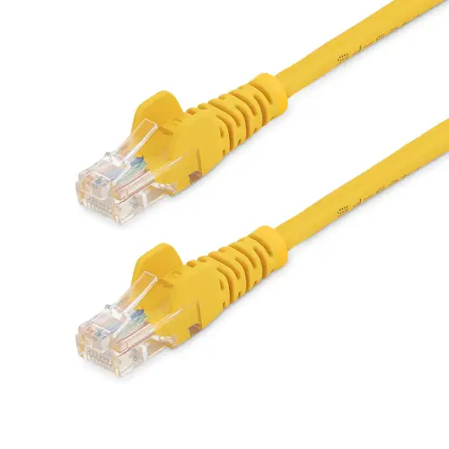 Cable de 1m Amarillo de Red Fast Ethernet Cat5e RJ45 sin Enganche - Cable Patch Snagless - Imagen 1