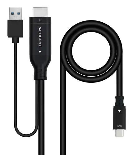 Cable Conversor HDMI a USB-C, Negro, 1.8 m - Imagen 1
