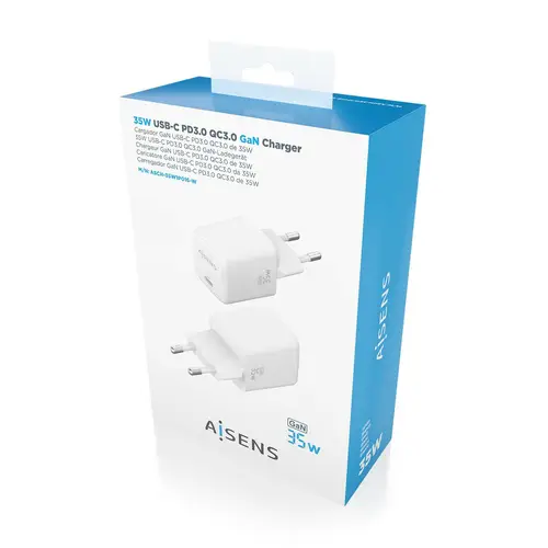 Cargador GaN 35W, 1xUSB-C PD3.0 QC4.0, Blanco - Imagen 6