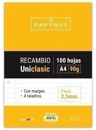 RECAMBIO PAPYRUS A4 100h MULTIT.P2.5 C/M - Pack de 24 unidades