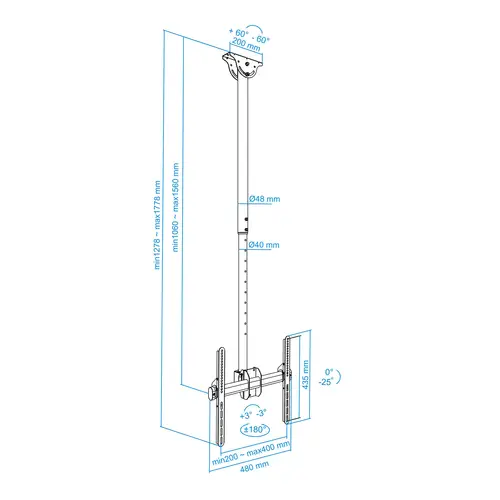 LPCE1155TSLI-B soporte para pantalla de señalización 139,7 cm (55") Negro - Imagen 10