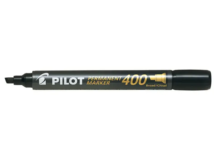 Marcador permanente punta biselada negro. SCA-400-B
