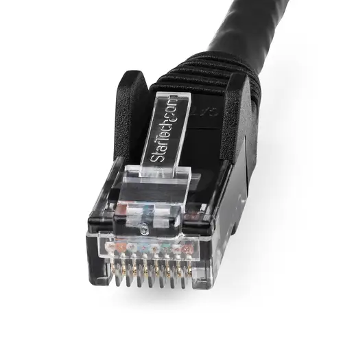 Cable Ethernet CAT6 de 50cm - LSZH - Cable de Red de 10 Gigabits de 650MHz y PoE de 100W UTP sin Enganches (Snagless) con Alivio de Tensión - Negro - CAT 6 - ETL - Imagen 2