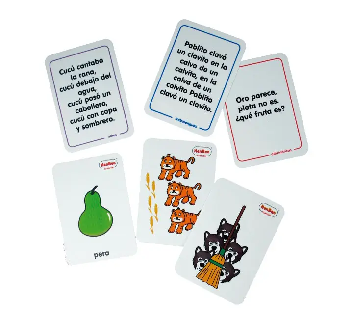 TARJETAS ADIVINANZAS RIMAS TRABALENGUAS HENBEA 999