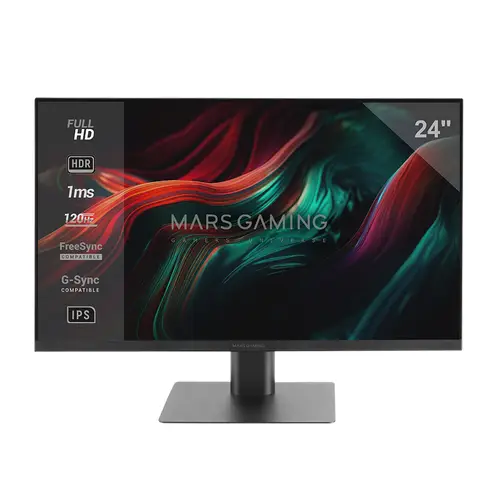 MV-24, Monitor 24 IPS FHD 120Hz, HDR10 1ms, FreeSync y G-SYNC, Monitor PC con Altavoces Integrados, Inclinación 25°, Low Blue Light y Flicker Free, HDMI + DisplayPort + Jack 3.5mm, Negro - Imagen 1
