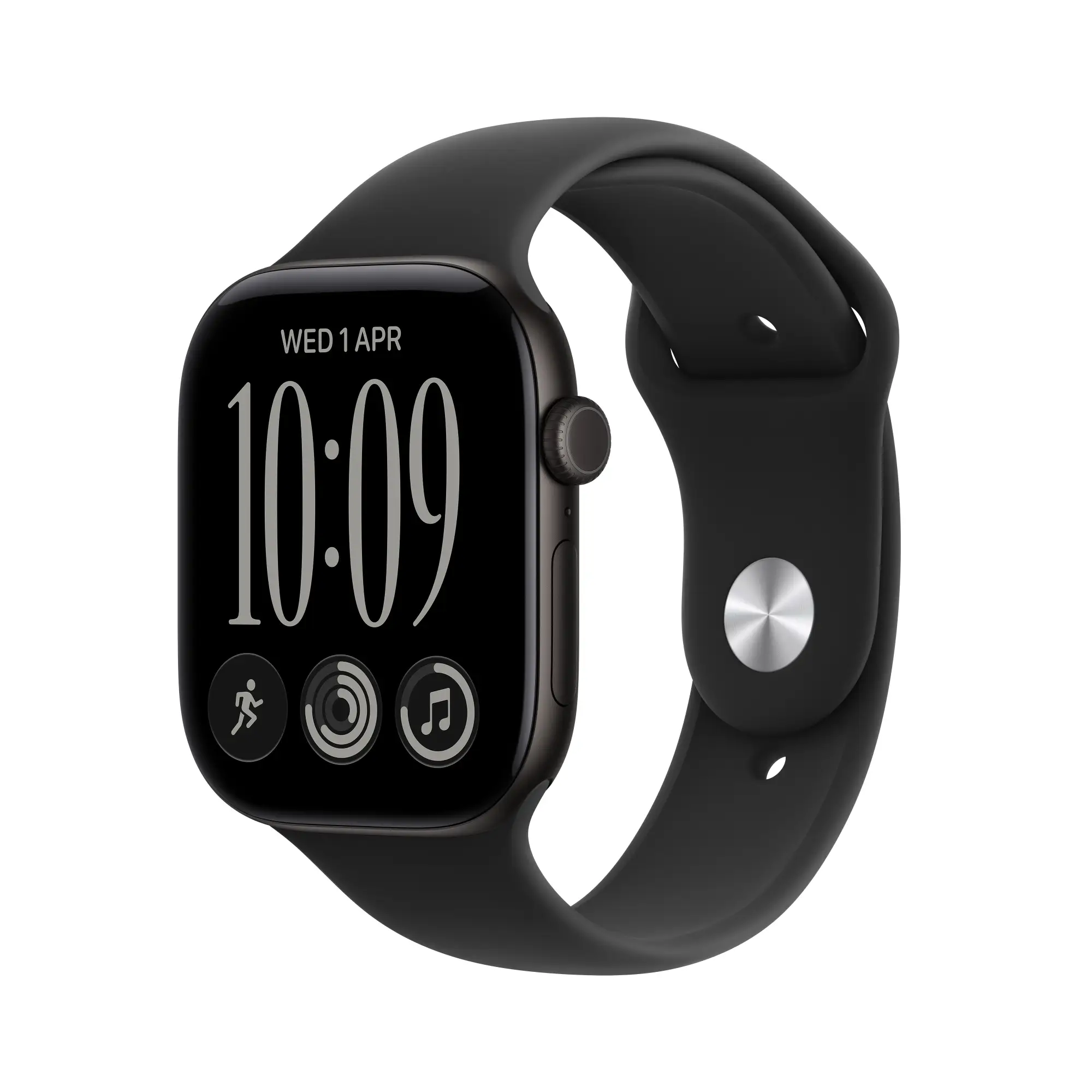 Watch Series 12 (GPS + Cellular) - Caja de aluminio en negro (42 mm) - Correa deportiva negra - Talla S/M