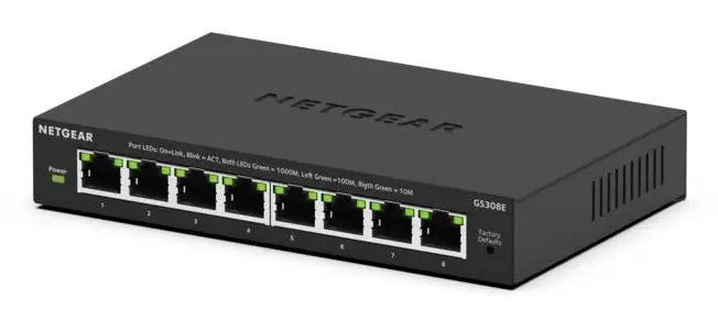 GS308E Gestionado L2/L3 Gigabit Ethernet (10/100/1000) Negro