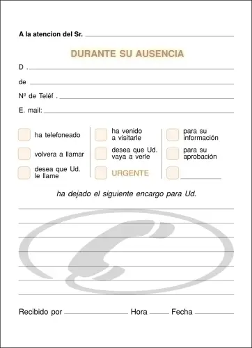 TALONARIO LLAMADAS TELEFONO 8º NATU LOAN