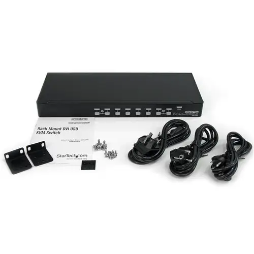 Conmutador Switch KVM 8 Puertos de Vídeo DVI USB 2.0 USB B - 1U Rack Estante - Imagen 4