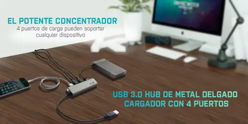 Metal Superspeed USB 3.0 4-Port Hub - Imagen 8