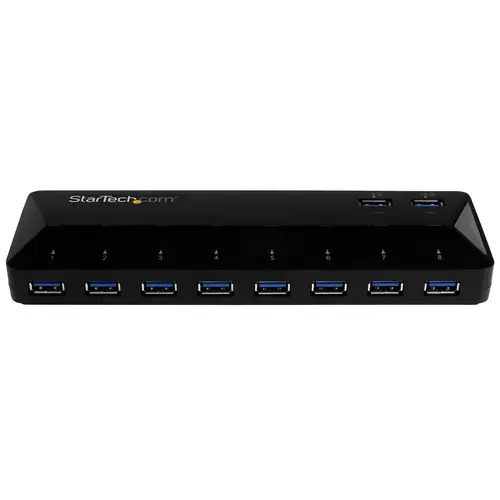 Concentrador USB 3.0 (5Gbps) de 10 Puertos - Ladrón con Puertos de Carga y Sincronización - Hub con 2 Puertos de 1,5A - Imagen 2