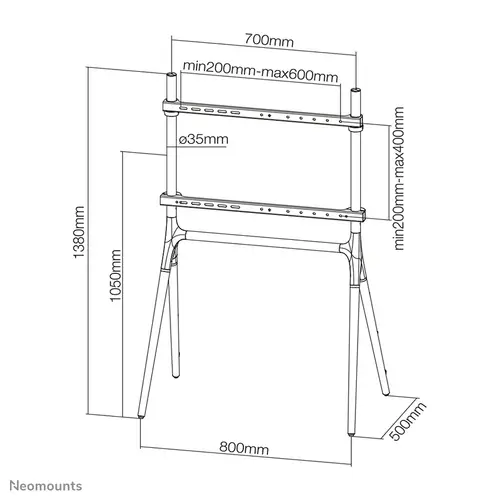NM-M1000BLACK Soporte de suelo para TV 37-70" - Imagen 10