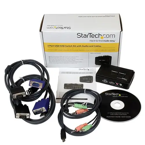 Juego de Conmutador KVM de 2 puertos con todo incluido - USB - Audio y Vídeo VGA - Imagen 6