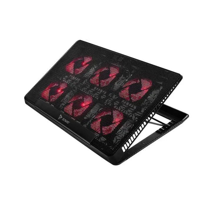 Laptop cooling pad 6 backlit fans 2000 RPM COS-01 almohadilla fría 43,9 cm (17.3") Negro, Rojo