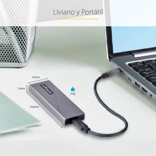 Caja Externa de Aluninio USB-C 10Gbps a NVMe M.2 o SSD M.2 SATA - Sin Herramientas para SSD M.2 NGFF PCIe/SATA - con Cables USB Tipo C o USB-A - 2230/2242/2260/2280 - Imagen 14
