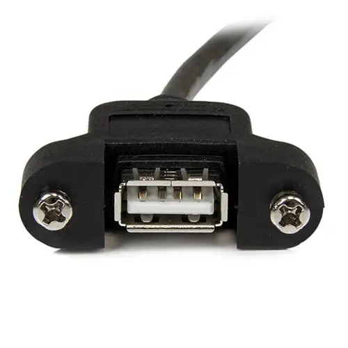 Cable de 91cm USB 2.0 para Montar Empotrar en Panel - Extensor Macho a Hembra USB A - Negro - Imagen 5