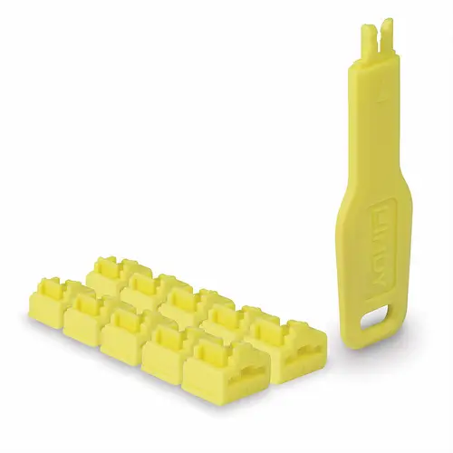 47900 bloqueador de puerto Bloqueador de puerto + clave RJ-45 Amarillo Acrilonitrilo butadieno estireno (ABS) 10 pieza(s) - Imagen 1