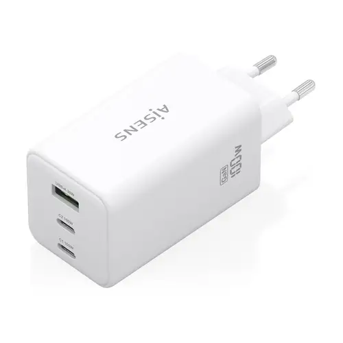 Cargador GaN 100W, 2x USB-C PD3.0 QC4.0 QC5.0, 1x USB-A QC3.0, Blanco - Imagen 2
