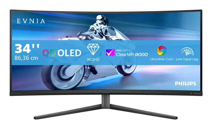 Evnia 34M2C6500/00 pantalla para PC 86,4 cm (34") 3440 x 1440 Pixeles Wide Quad HD QD-OLED Gris