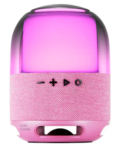 MS-FLOW, Altavoz Portátil Bluetooth 15W, Iluminación Orbilight RGB 360°, Sonido Potente con Driver DeepBass 57mm, Altavoz Gaming Compacto con Bluetooth 5.3 y MicroSD, Rosa - Imagen 1