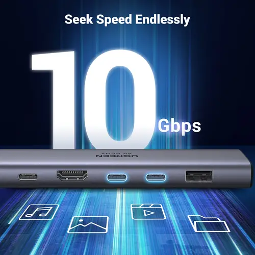 REVODOK 7-IN-1 4K@60HZ HDMI DOCK Acoplamiento Base Gris - Imagen 6