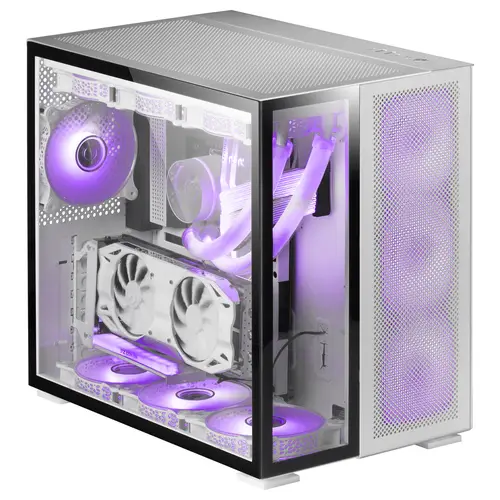 MC-Nova, Torre Gaming Custom XXL E-ATX Aluminio, Doble Ventana Completa Cristal Templado, Estructura Modular Doble Cámara, USB-C - Imagen 5