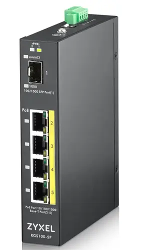 RGS100-5P No administrado L2 Gigabit Ethernet (10/100/1000) Energía sobre Ethernet (PoE) Negro - Imagen 1